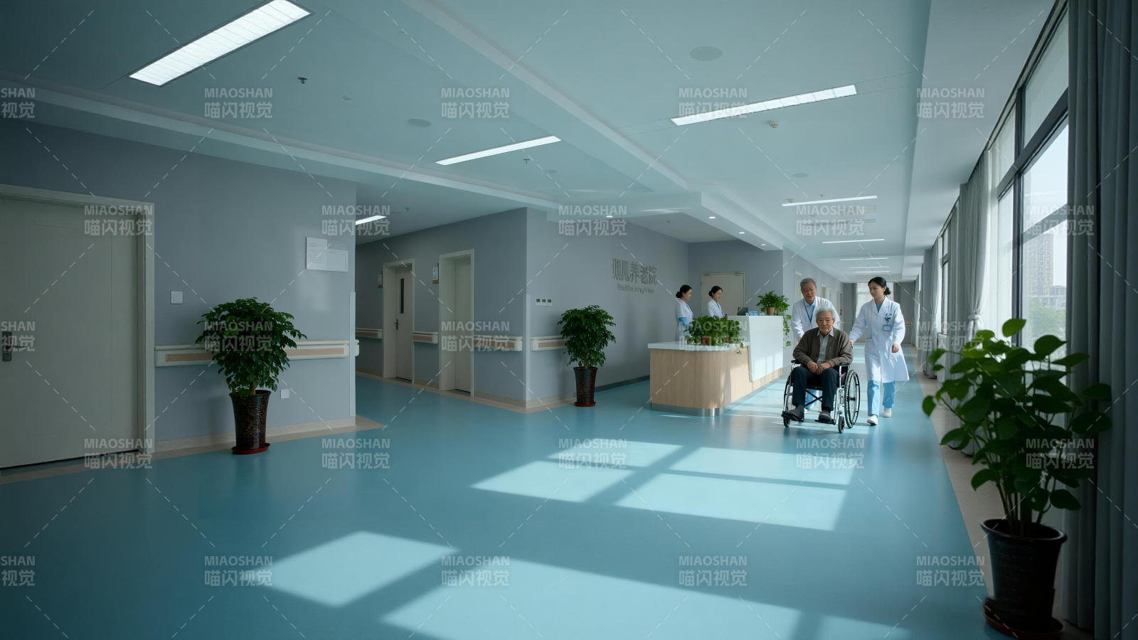 医院走廊温馨场景图片