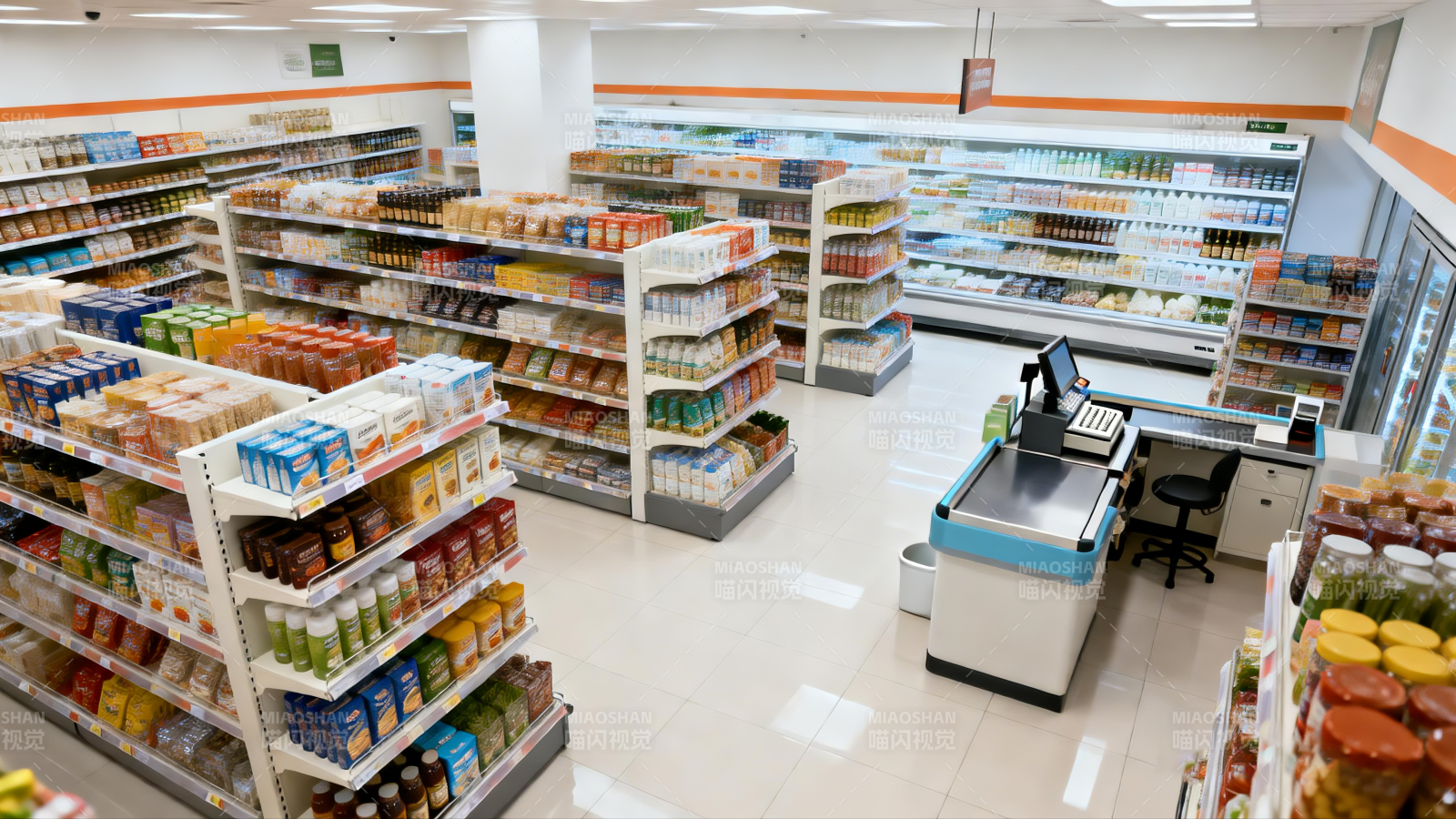 超市内部全景图图片