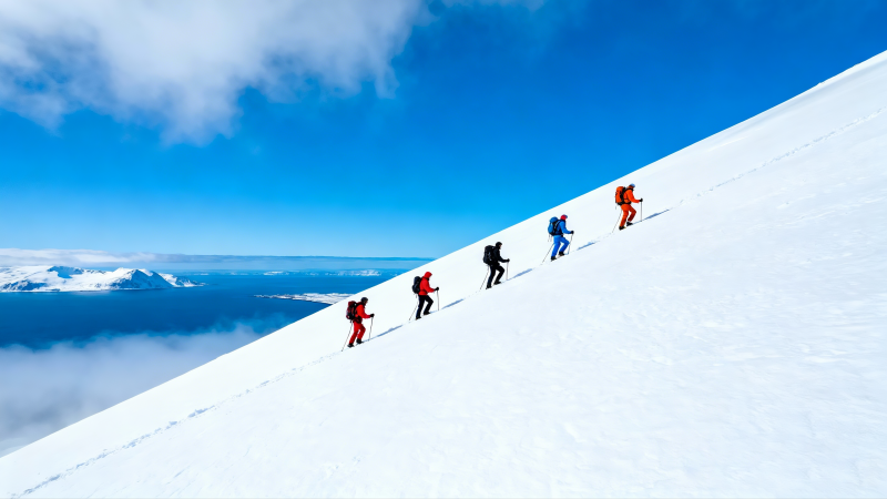 雪山攀登者图片