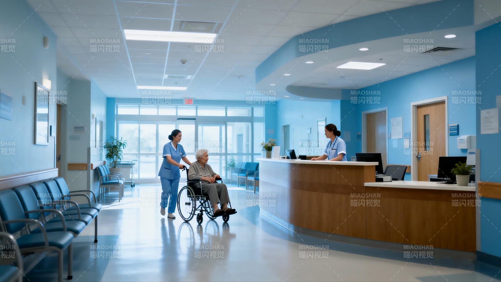 医院大厅温馨服务图片