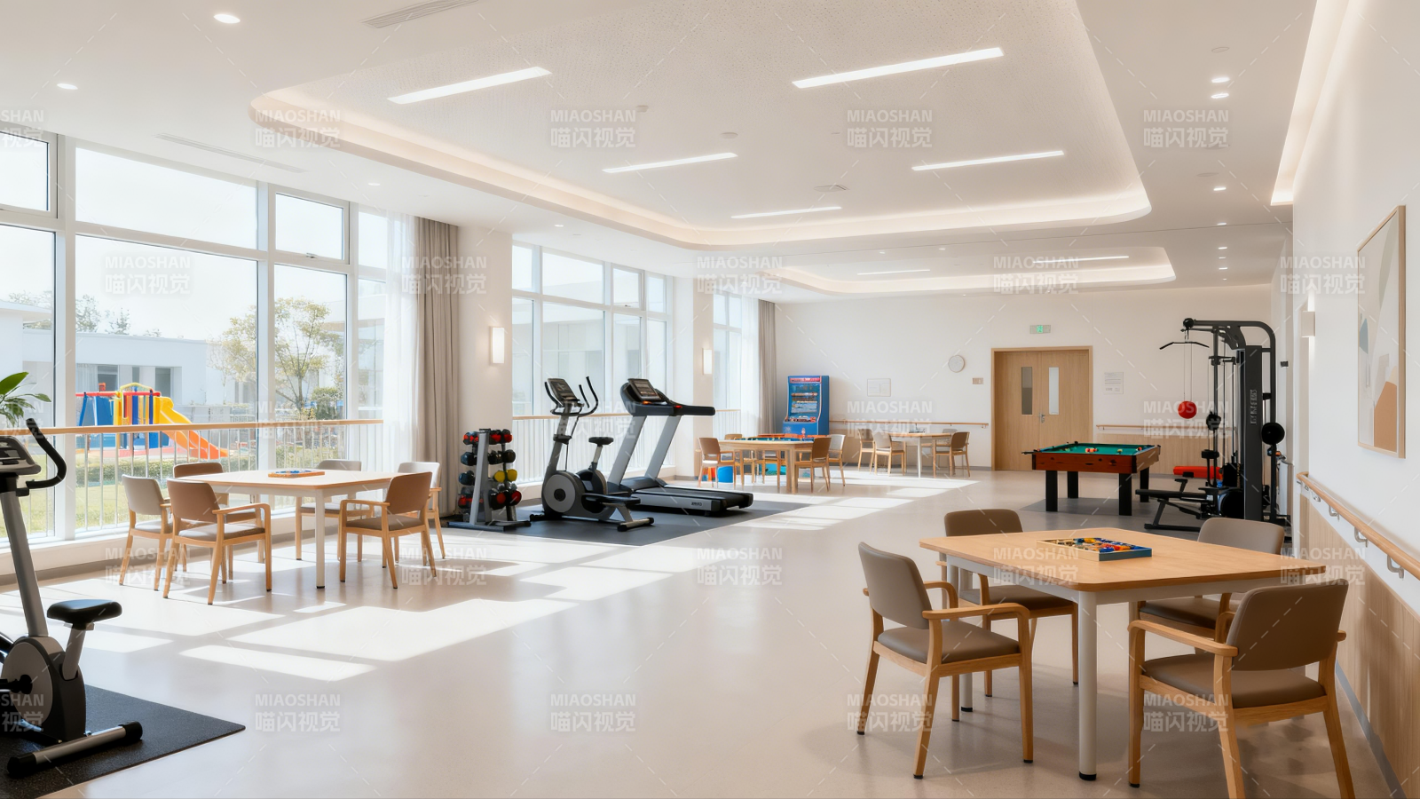 明亮现代健身休闲区图片