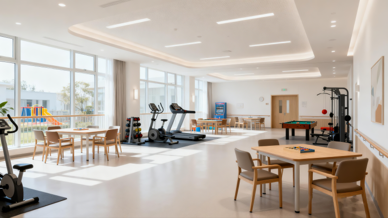 明亮现代健身休闲区图片