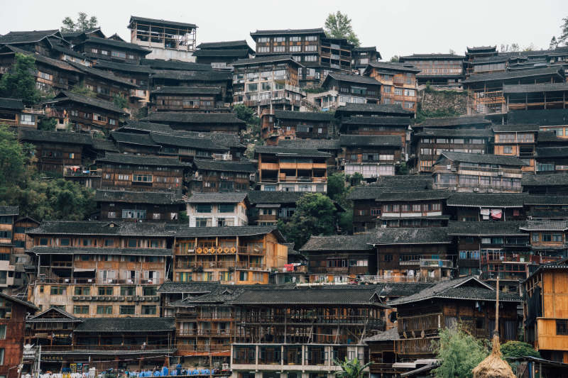 山间古寨风光图片