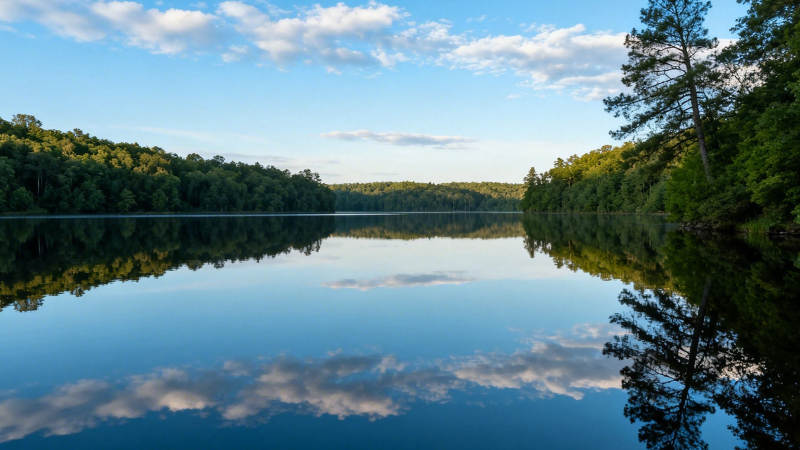 湖光山色镜中映图片