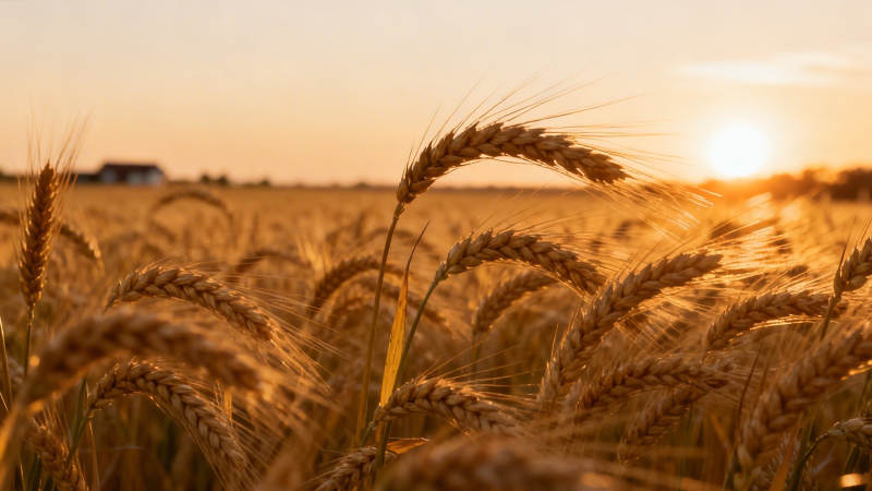 金麦迎日落图片