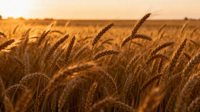 金麦迎日落图片