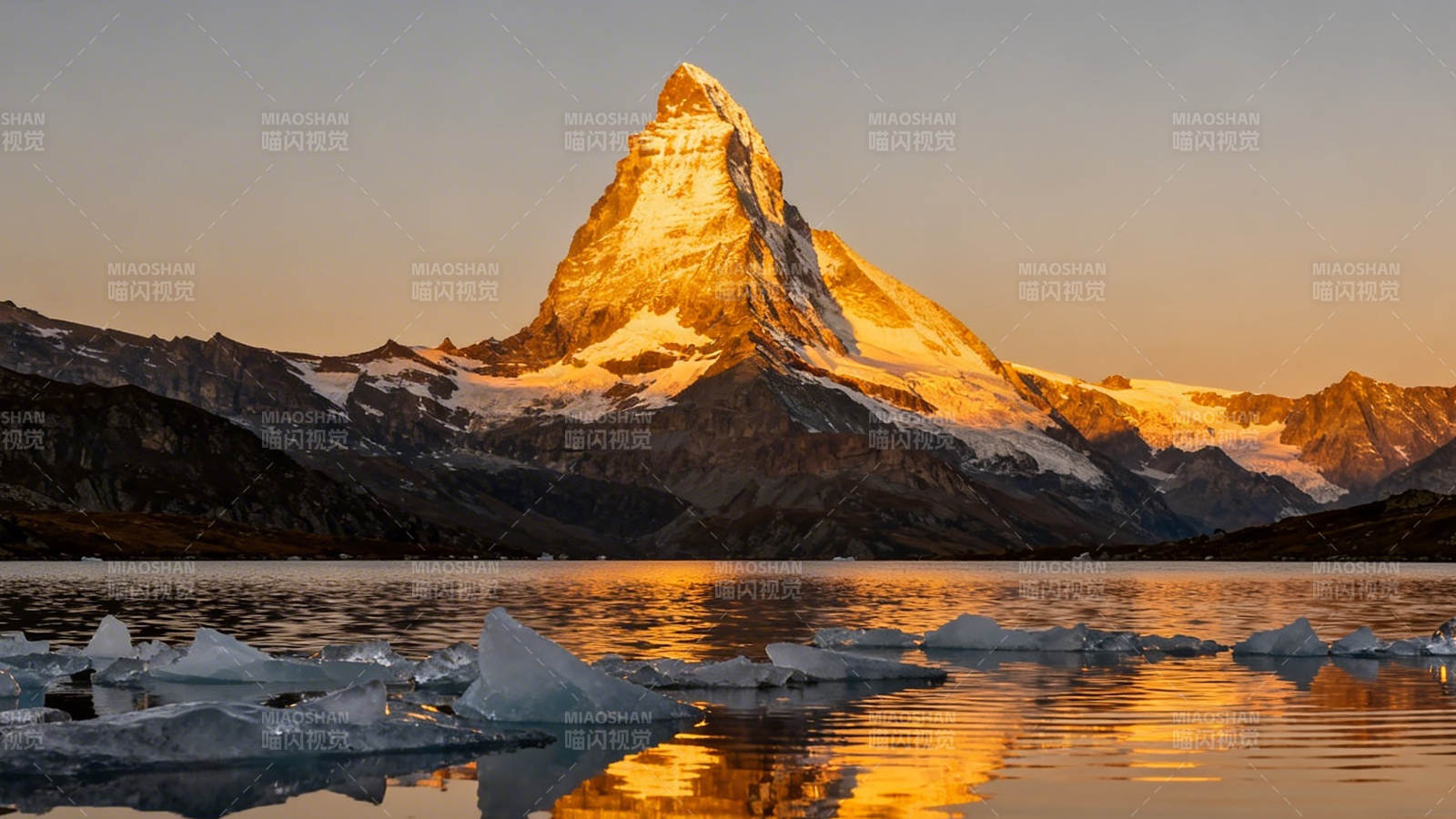 马特洪峰晨曦倒影图片