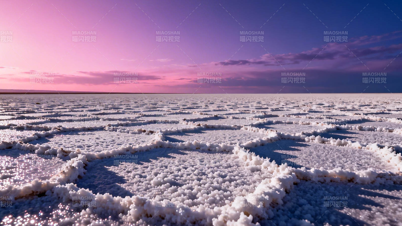 盐湖日落美景图片