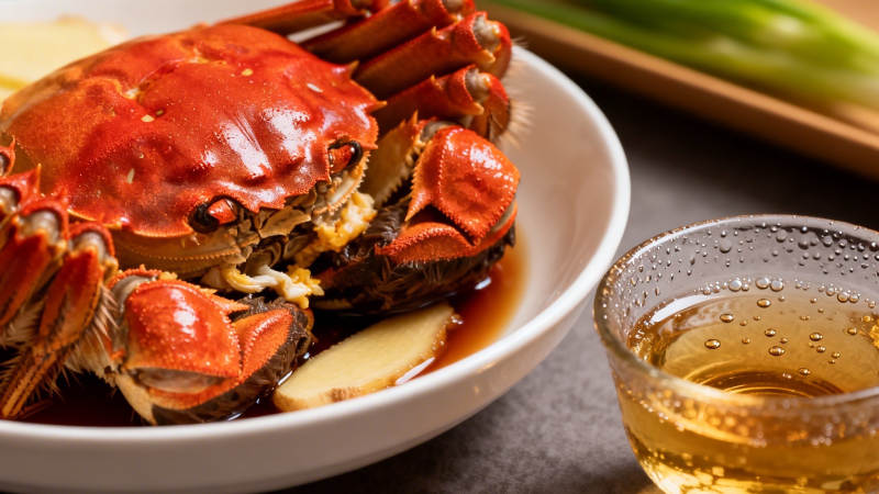 清蒸大闸蟹配姜醋图片