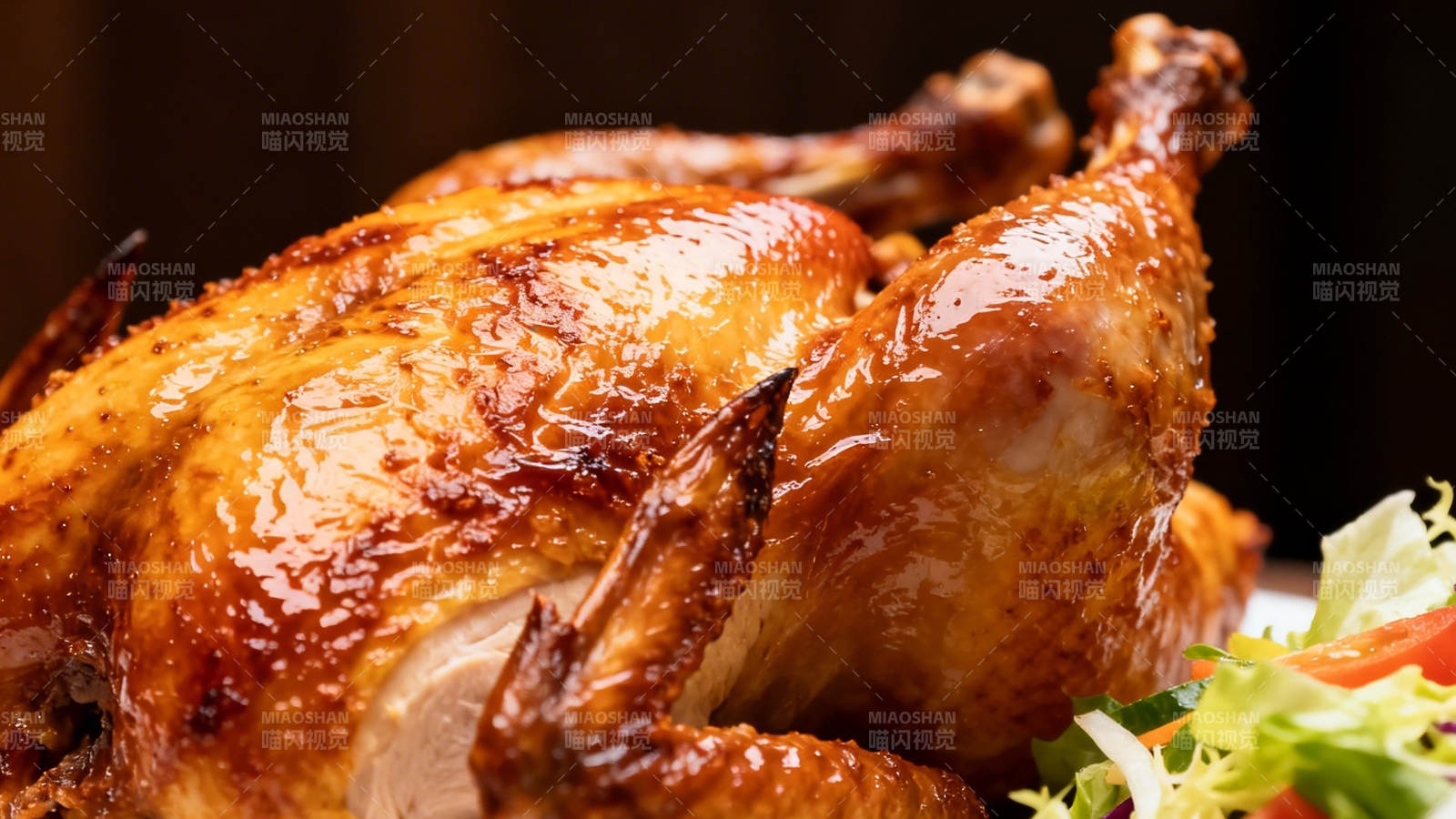 金黄烤鸡 诱人美味图片