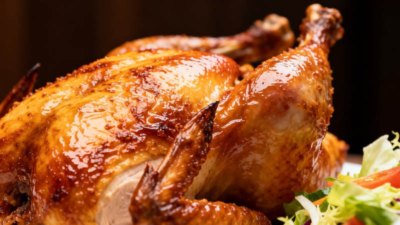 金黄烤鸡 诱人美味图片