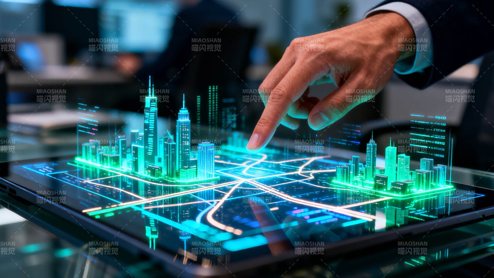 智能城市触控未来图片