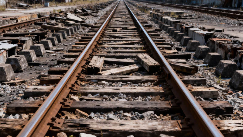 铁轨延伸至远方图片