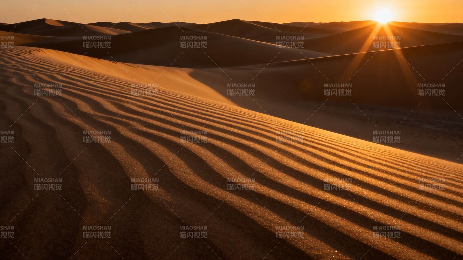 沙漠日落美景图片