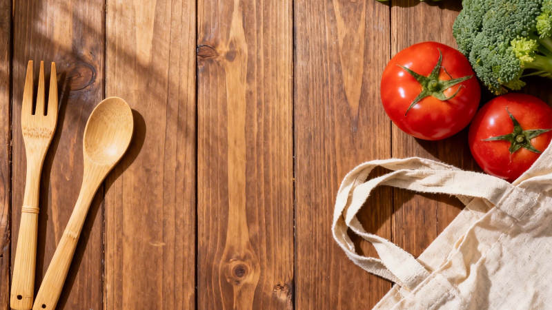 厨房里的新鲜食材图片