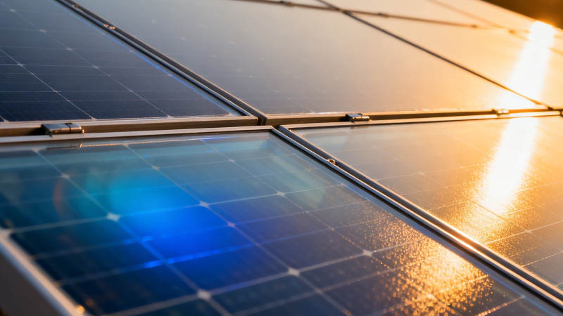 太阳能板闪耀光芒图片