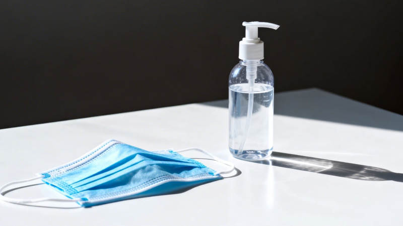 口罩与洗手液图片