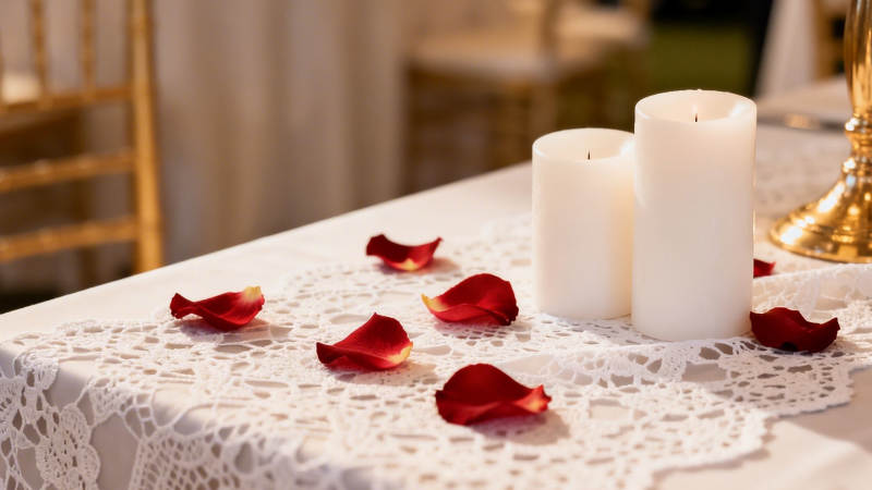 烛光玫瑰浪漫桌饰图片