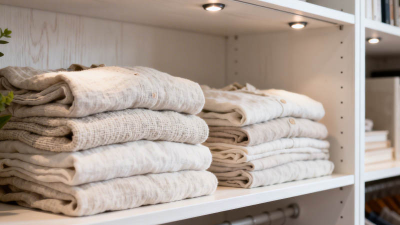 整洁叠放的毛巾图片