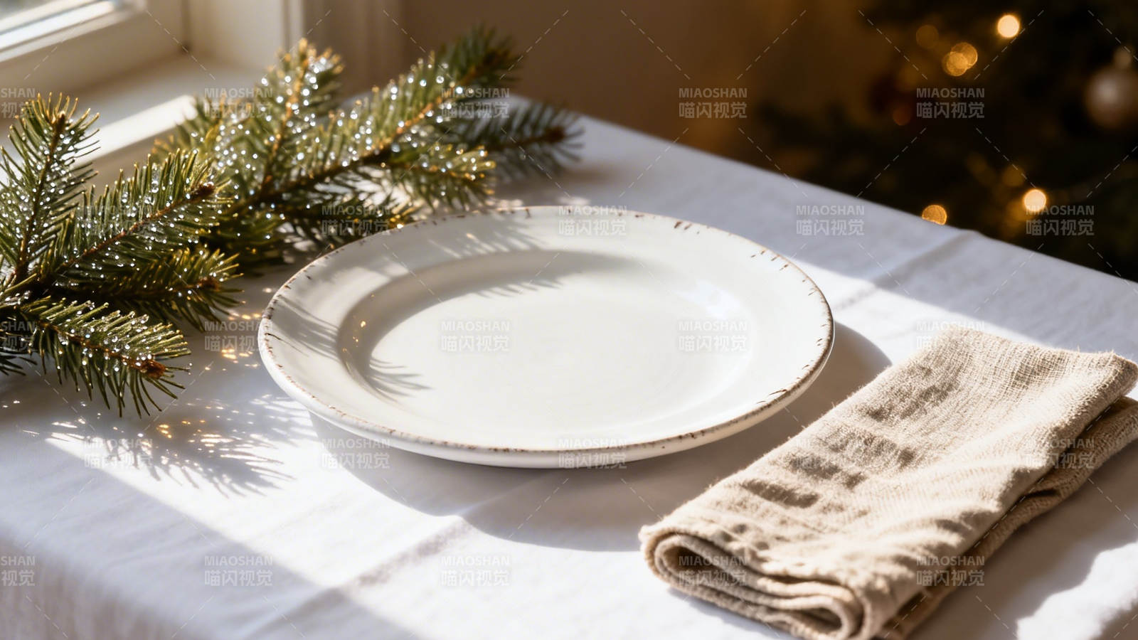 圣诞餐桌布置图片