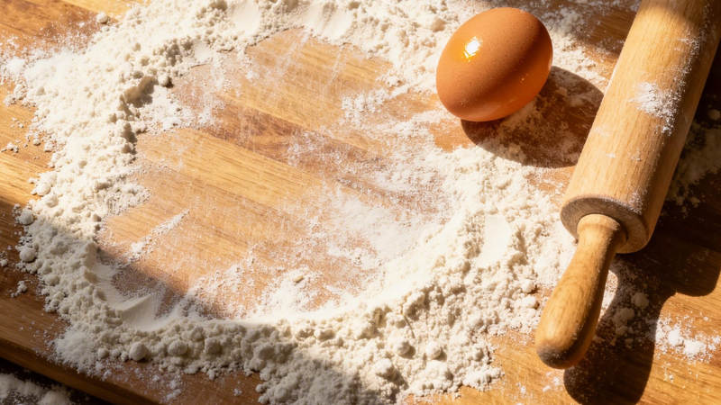 面粉鸡蛋擀面杖图片