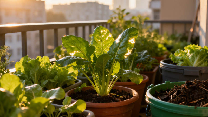 阳台绿植生机盎然图片