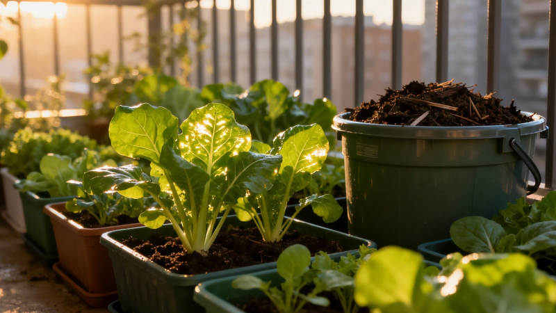 阳台绿植生机盎然图片