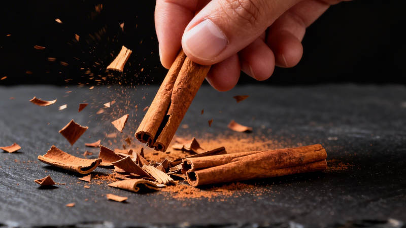 肉桂碎屑飞溅图片