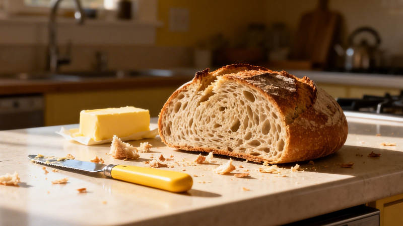 新鲜出炉的面包图片