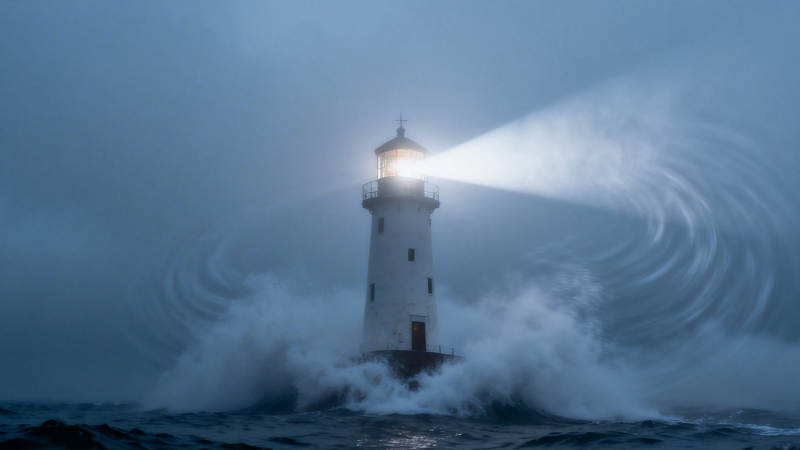 灯塔破浪 光耀海天图片