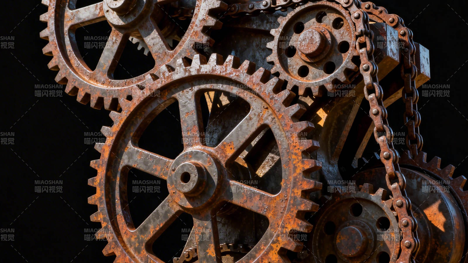 锈迹斑斑的齿轮图片