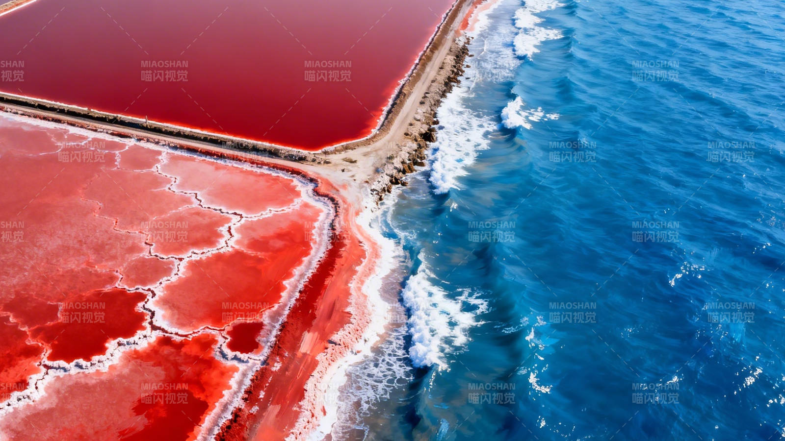 红蓝交界奇景图片