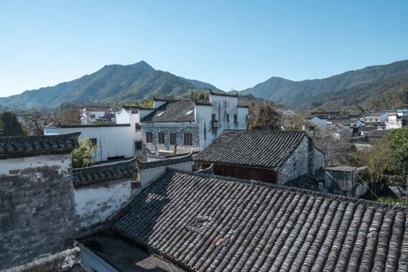 徽派古村山景图片