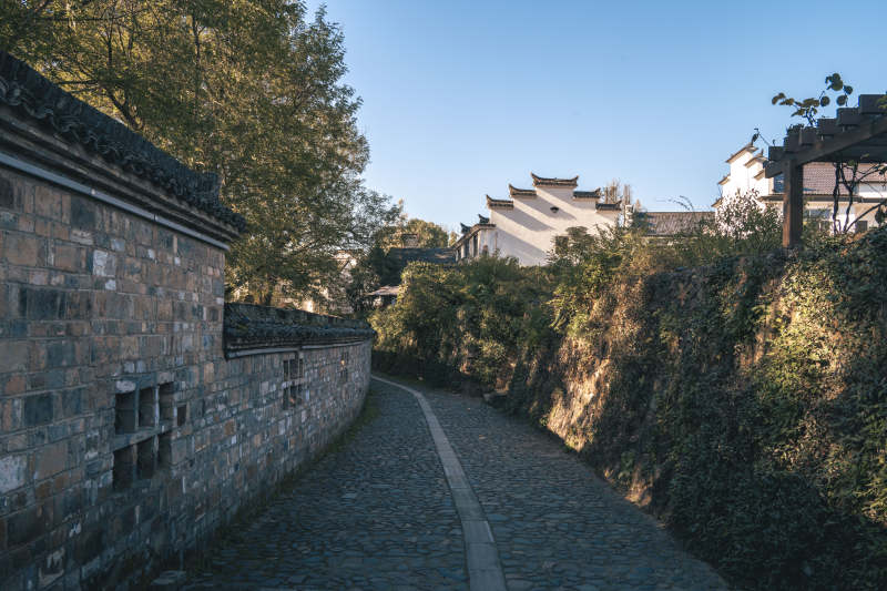 安徽泾县桃花潭西岸古巷幽径图片