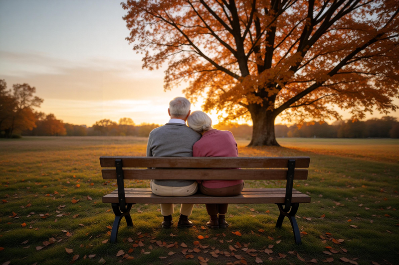 夕阳下的相依图片