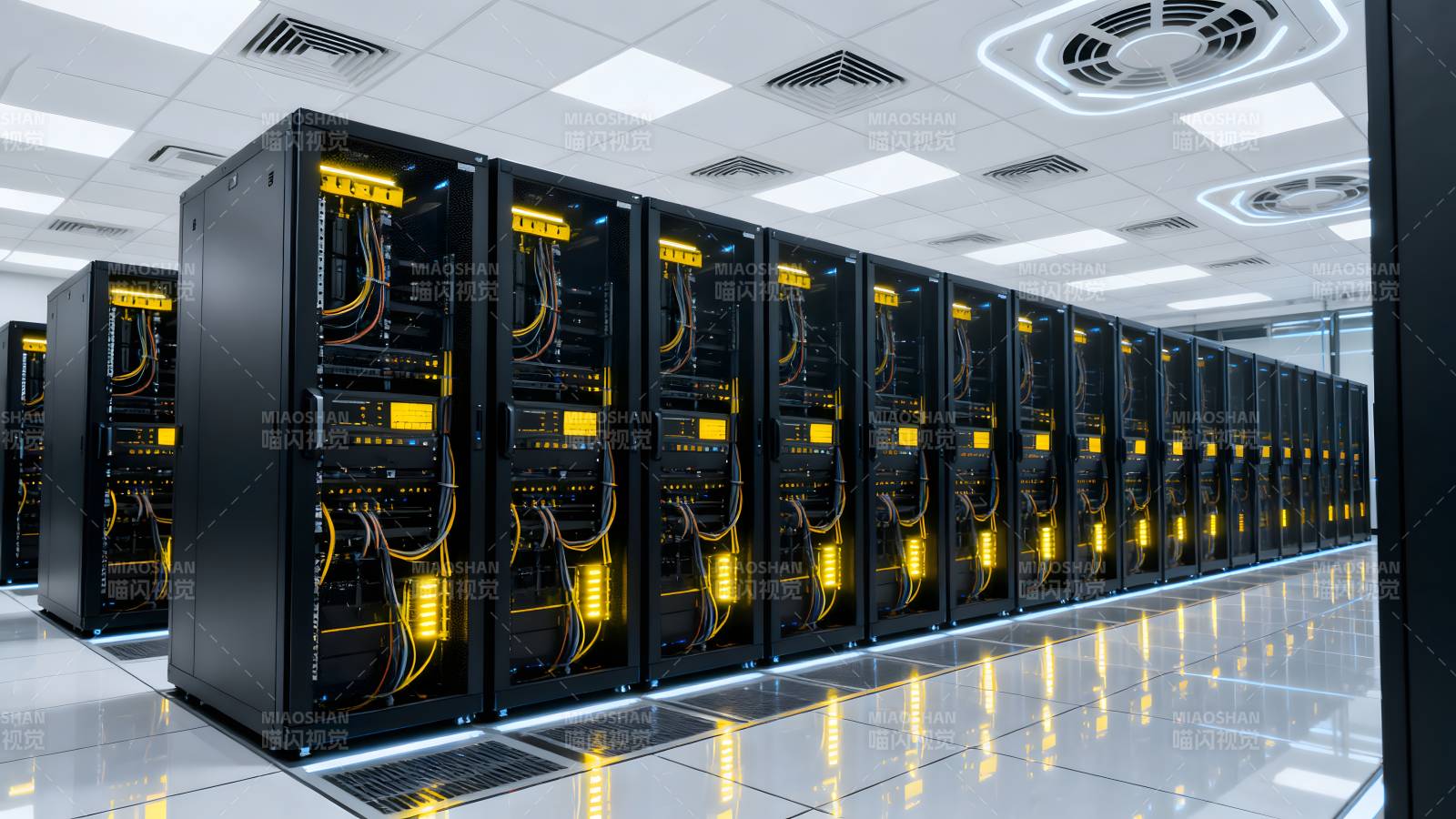 数据中心服务器阵列图片