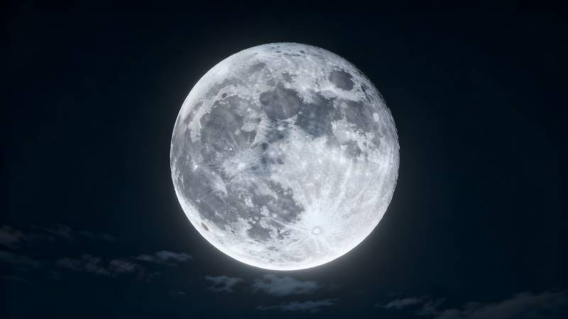 明月高悬夜空图片