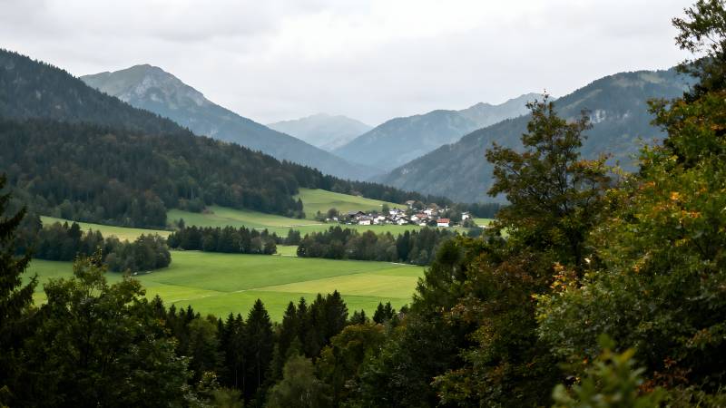 山间绿谷风光图片