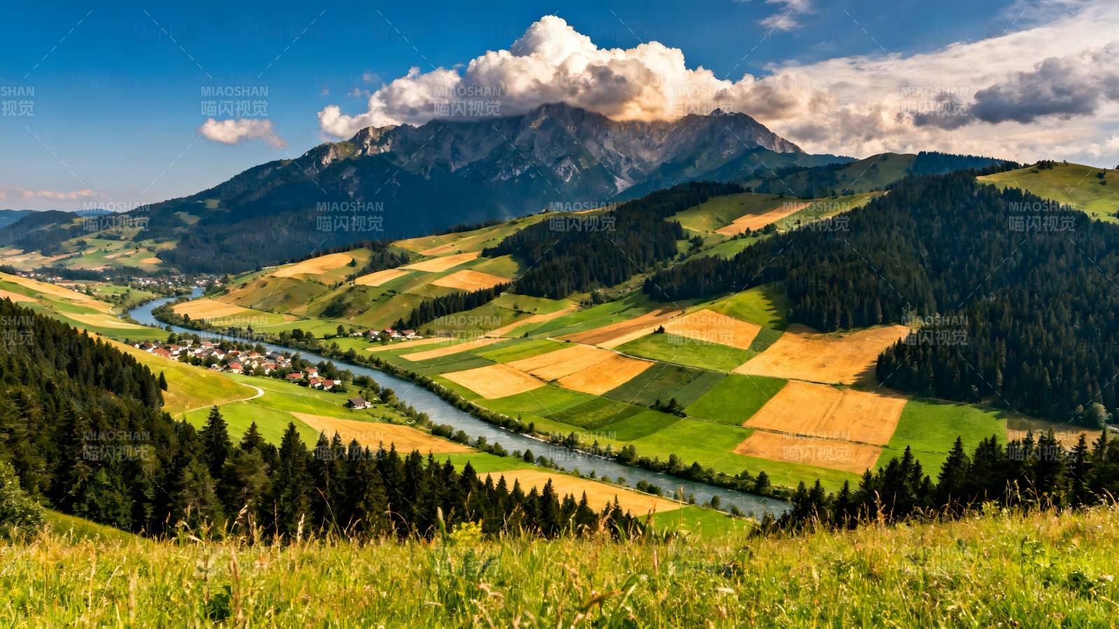 山间田园风光图片