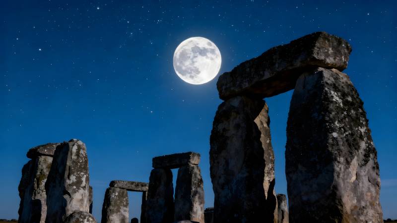 巨石阵月夜图片