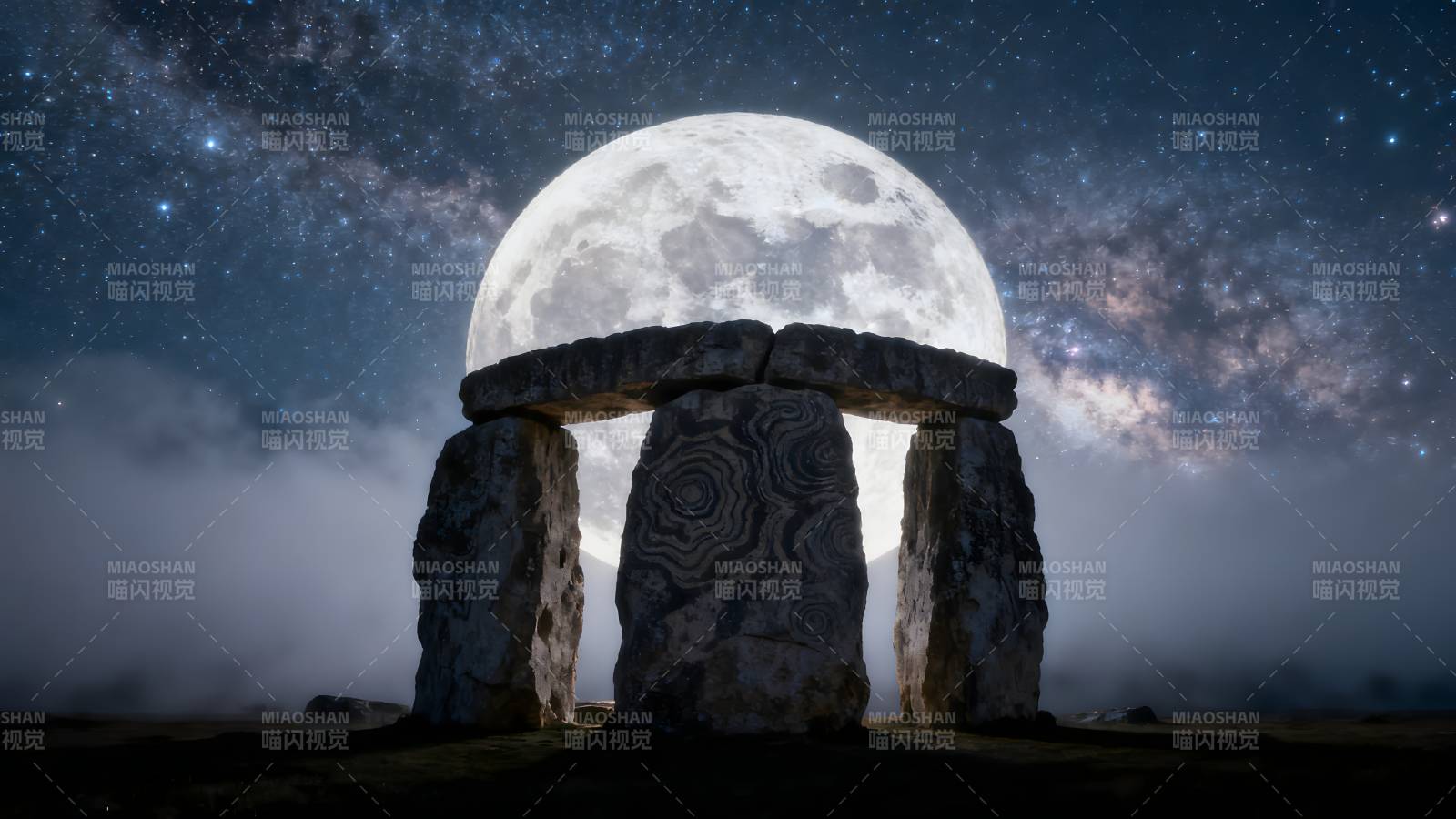 巨石阵月夜奇景图片