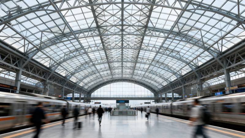 现代车站繁忙景象图片