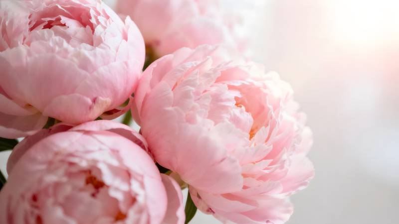 粉嫩牡丹绽放图片