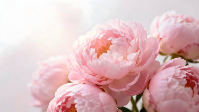 粉嫩牡丹绽放图片