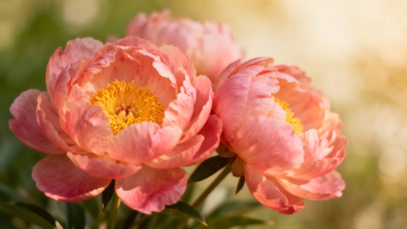 粉红牡丹绽放图片