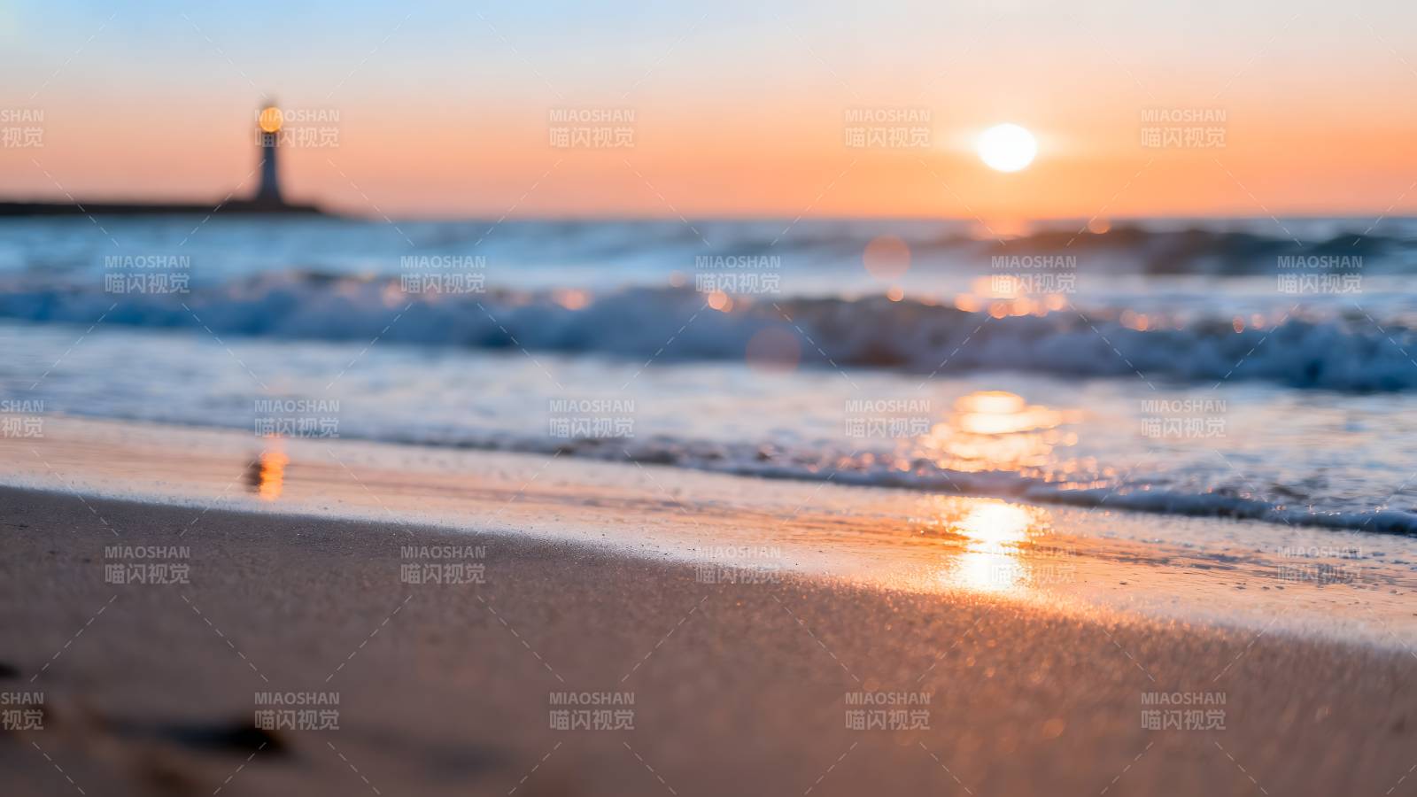 日落沙滩美景图片