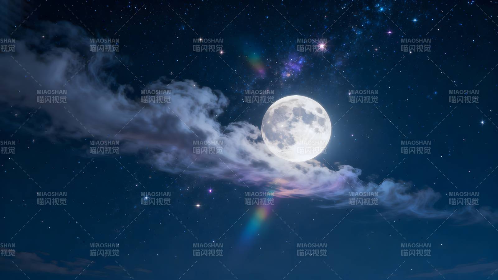 月夜星辉云影图片