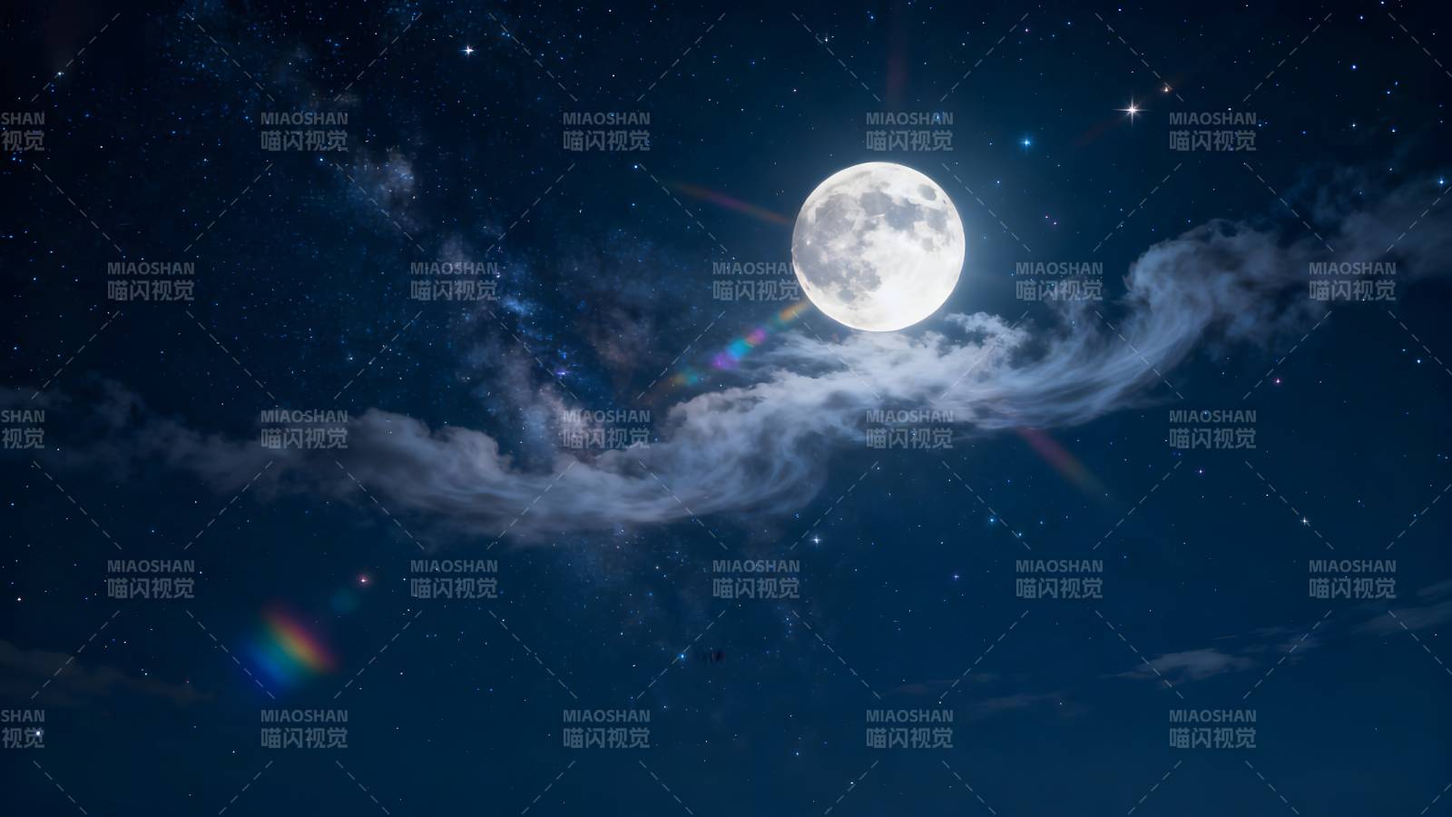 月夜星河云影图片