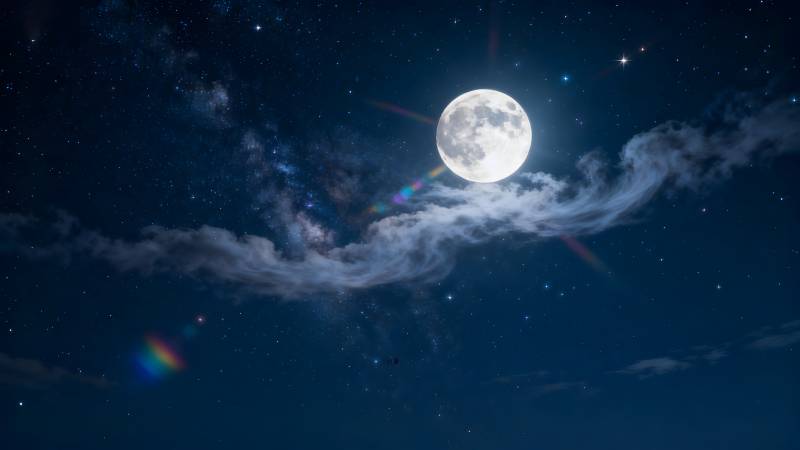 月夜星河云影图片