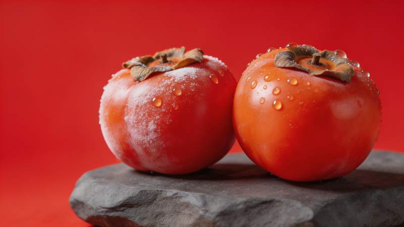 红柿露珠晶莹图片